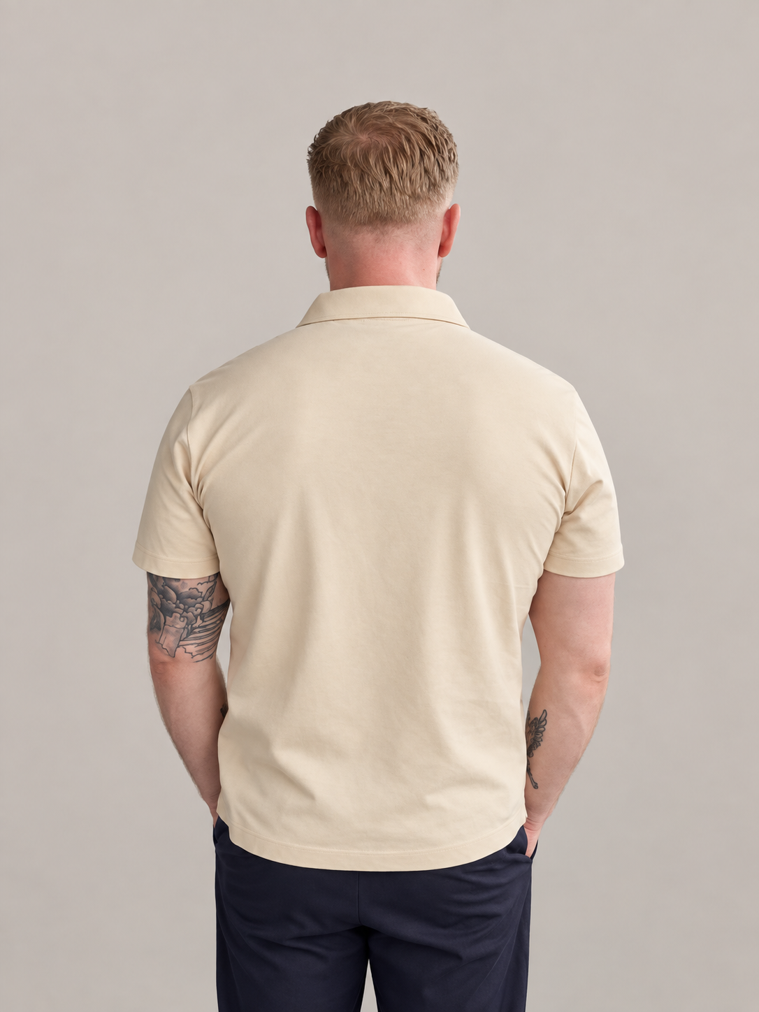 Zandkleurige Polo