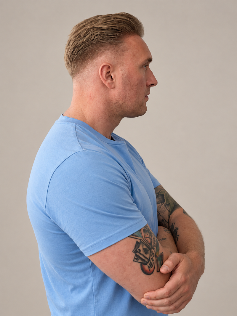 Katoenen T-shirt – Hemelsblauw