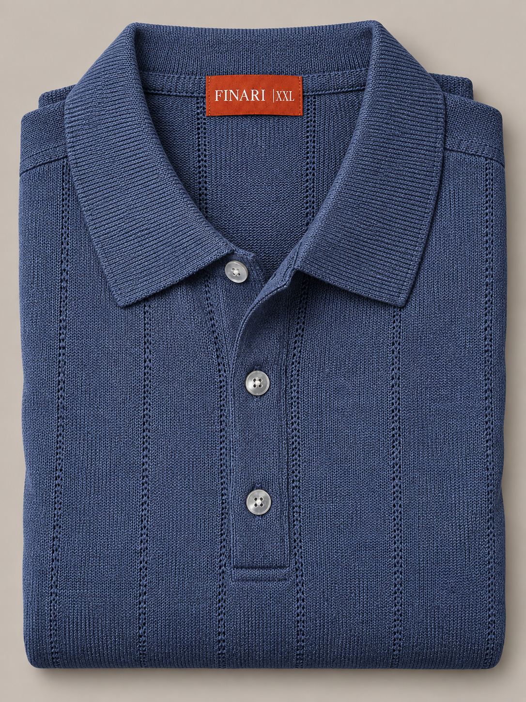 Marineblauwe Gebreide Polo
